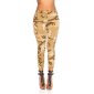 Womens 7/8 skinny cargo jeans in army look camouflage beige