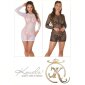 Sexy womens long-sleeved fishnet dress white