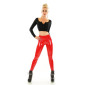 Damen Lack-Leggings Latex-Optik Wetlook Clubwear Rot 38/40 (L/XL)