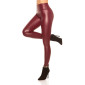 Sexy Thermo Glanz Leggings mit Futter Wetlook Bordeaux 34/36 (S/M)
