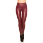Sexy thermo leggings in shiny wet look with warm lining wine-red UK 10/12 (M/L)
