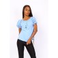 Sommerliches Damen Basic Shirt Kurzarm mit Halskette Hellblau