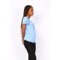 Sommerliches Damen Basic Shirt Kurzarm mit Halskette Hellblau