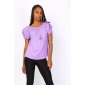 Summerly womens short-sleeved basic shirt with necklace lilac