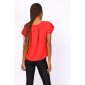 Summerly womens short-sleeved basic shirt with necklace red