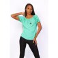 Summerly womens short-sleeved basic shirt with necklace mint green