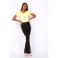 Sommerliches Damen Basic Shirt Kurzarm mit Halskette Gelb