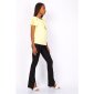 Sommerliches Damen Basic Shirt Kurzarm mit Halskette Gelb
