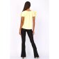 Sommerliches Damen Basic Shirt Kurzarm mit Halskette Gelb