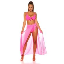 Sexy Damen Bikini Oberteil Träger zum Binden Neon Pink