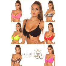 Sexy Damen Bikini Oberteil Träger zum Binden Neon Pink