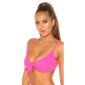 Sexy Damen Bikini Oberteil Träger zum Binden Neon Pink