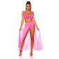 Sexy Damen Bikini Oberteil Träger zum Binden Neon Pink