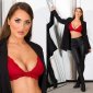 Womens triangle soft bra made of lace without wires wine-red UK 10/12 (S/M)