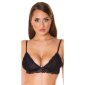 Womens triangle soft bra made of lace without wires black UK 12/14 (M/L)