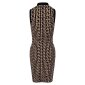 Womens bodycon mini dress with fret pattern beige-black