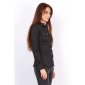 Womens slim-fit long-sleeved business blouse black