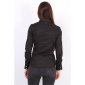 Womens slim-fit long-sleeved business blouse black