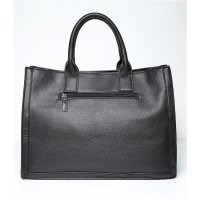 Damen Henkel Handtasche aus Kunstleder Schwarz