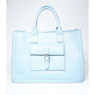 Damen Henkel Handtasche aus Kunstleder Babyblau