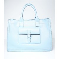 Womens handle bag made of faux leather baby blue