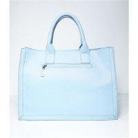 Damen Henkel Handtasche aus Kunstleder Babyblau