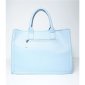Damen Henkel Handtasche aus Kunstleder Babyblau