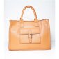 Womens handle bag made of faux leather camel