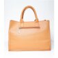 Womens handle bag made of faux leather camel