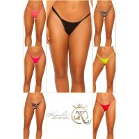Sexy womens Brazilian tanga bikini bottom neon-fuchsia UK 14 (L)