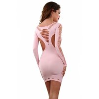 Sexy gogo stretch mini dress with cut-outs clubwear pink