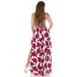 Langes Damen Sommer Maxikleid mit Blumen-Muster Rot