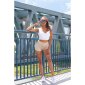 Sexy Damen Highwaist Stretch Jeans-Shorts Hotpants Beige