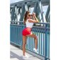 Sexy Damen Highwaist Stretch Jeans-Shorts Hotpants Rot