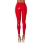 Sexy womens shiny vinyl leggings look latex wet look red