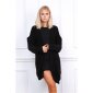 Damen Strickjacke Cardigan mit Lochmuster Schwarz