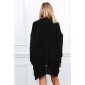 Damen Strickjacke Cardigan mit Lochmuster Schwarz