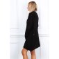 Damen Strickjacke Cardigan mit Lochmuster Schwarz