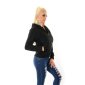 Lined womens sweat jacket with hood black