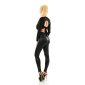 Womens high waist leggings with reptile pattern wet look black UK 8/10 (XS/S)
