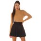 Womens basic sweater with turtle neck fine-knitted caramel