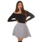 Trendy womens high waist autumn skirt in A-line grey