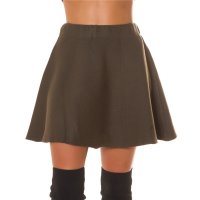 Trendiger Damen Highwaist Herbst-Rock in A-Linie Khaki