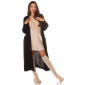 Long womens oversize cardigan thick-knit black Onesize (UK 8,10,12)
