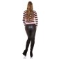Elegant striped womens gold button cardigan pink