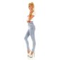Hautenge Damen Highwaist Skinny Jeans mit Button-Fly Hellblau 40 (L)
