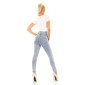 Hautenge Damen Highwaist Skinny Jeans mit Button-Fly Hellblau 40 (L)