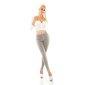 Womens skinny lightweight jeans with button fly grey