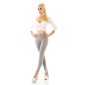 Womens skinny lightweight jeans with button fly grey