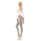 Womens skinny lightweight jeans with button fly grey
